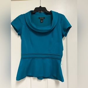 WHBM teal structured top size 6